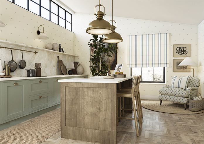 Adelaide, Winnies Stripe Raffs Blue - Roman Blind - Image 6